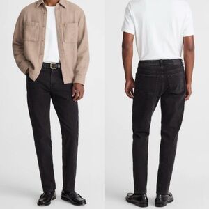 MADEWELL Relaxed Taper Black Jeans in Hanlock Wash